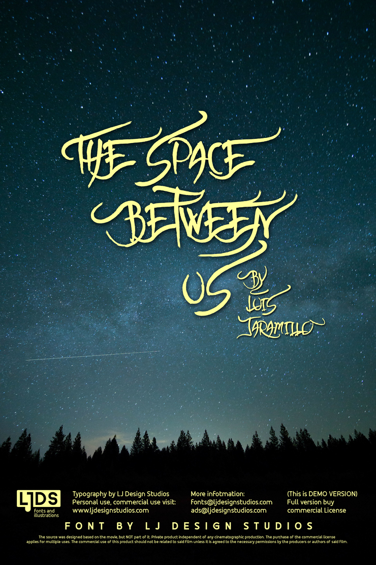 The space between Us字体 2