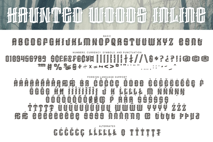 Haunted Woods Inline字体 2