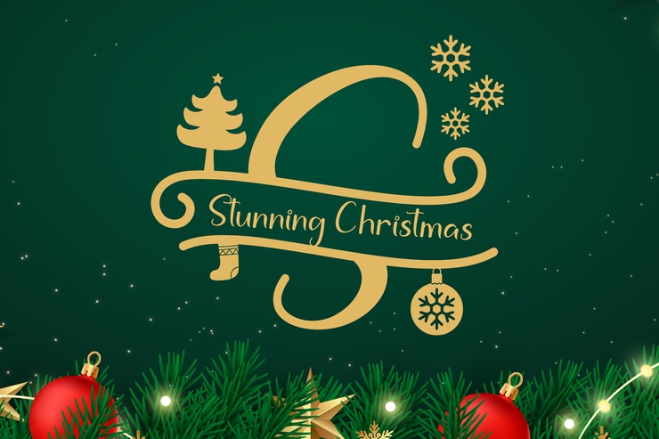 Stunning Christmas Monogram字体 3