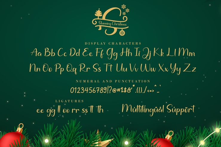 Stunning Christmas Monogram字体 6