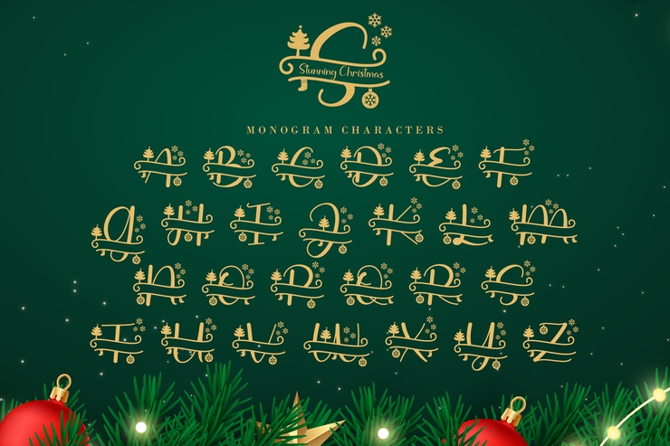 Stunning Christmas Monogram字体 8