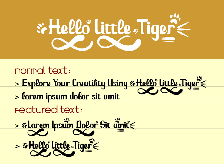 Hello Little Tiger字体 1