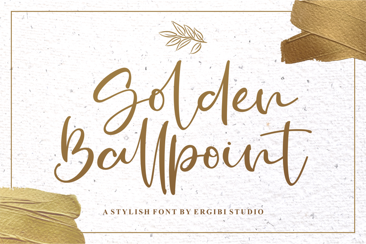 Golden Ballpoint字体 1