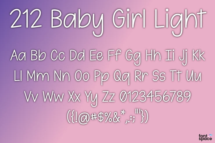 212 Baby Girl Light字体 1
