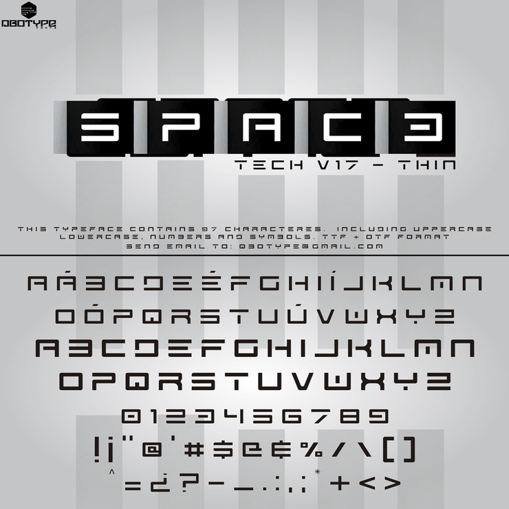 Spac3 tech字体 4