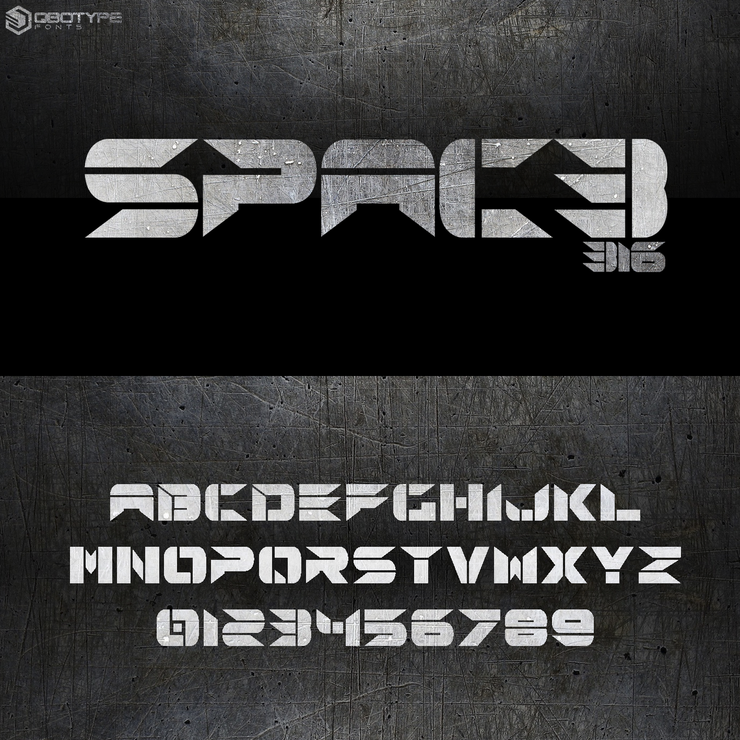 Spac3 tech字体 9