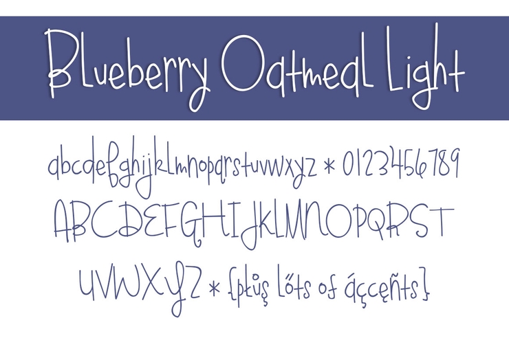 Blueberry Oatmeal字体 4