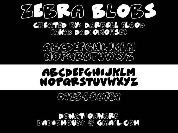 ZeBrA bLoBs字体 1