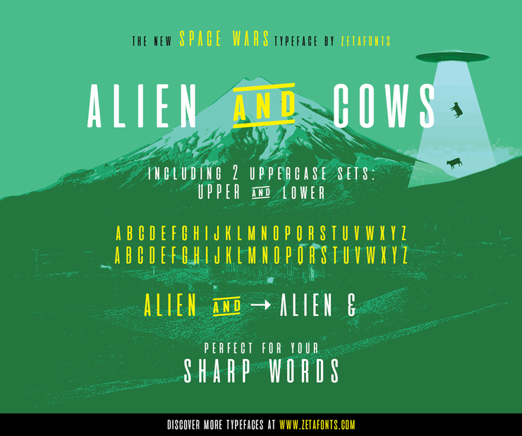 aliens and cows字体 1