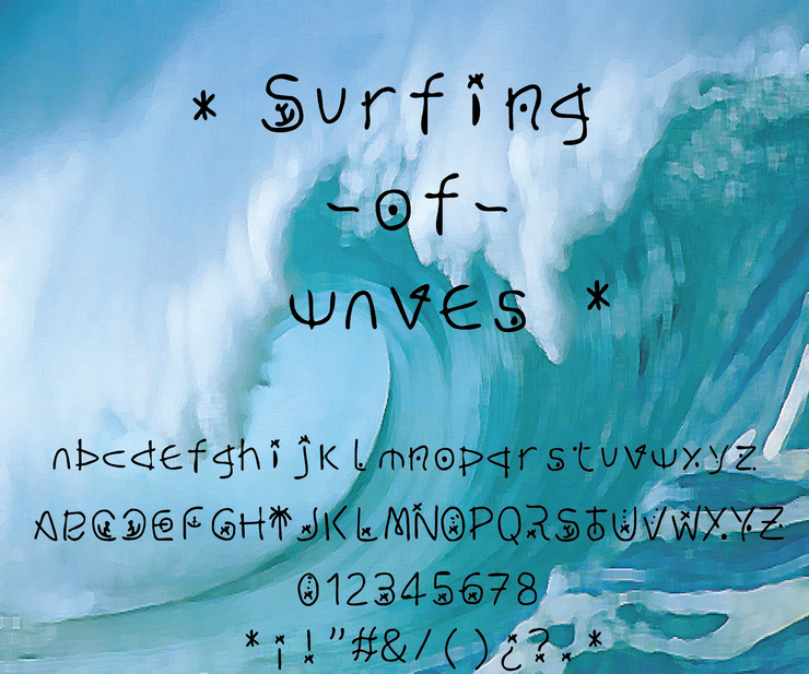 Surfing  of waves字体 3