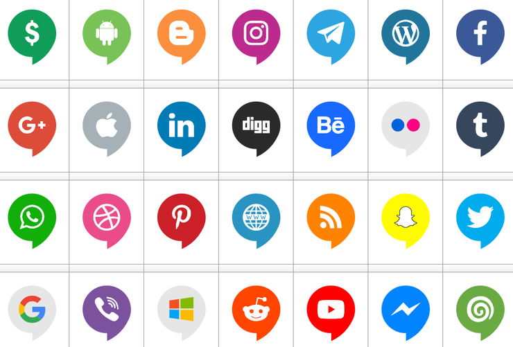 Icons Social Media 14字体 1