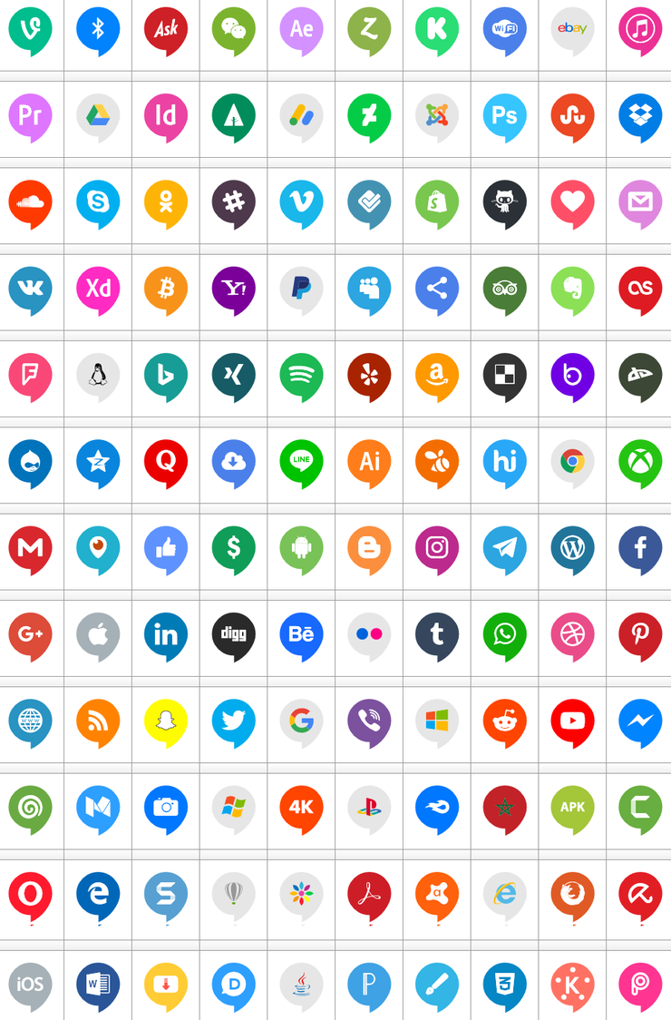 Icons Social Media 14字体 2