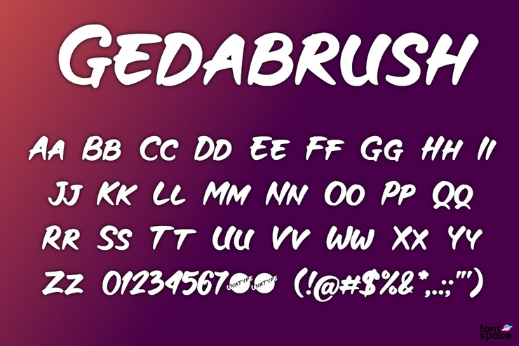 Gedabrush字体 1