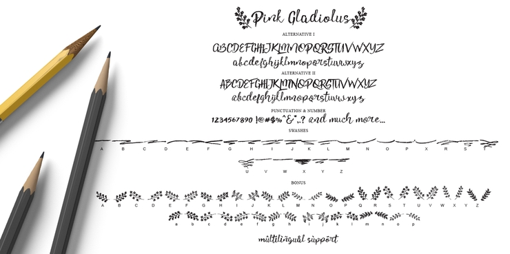 Pink Gladiolus字体 7
