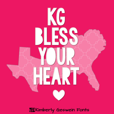 KG BLESS YOUR HEART字体 1