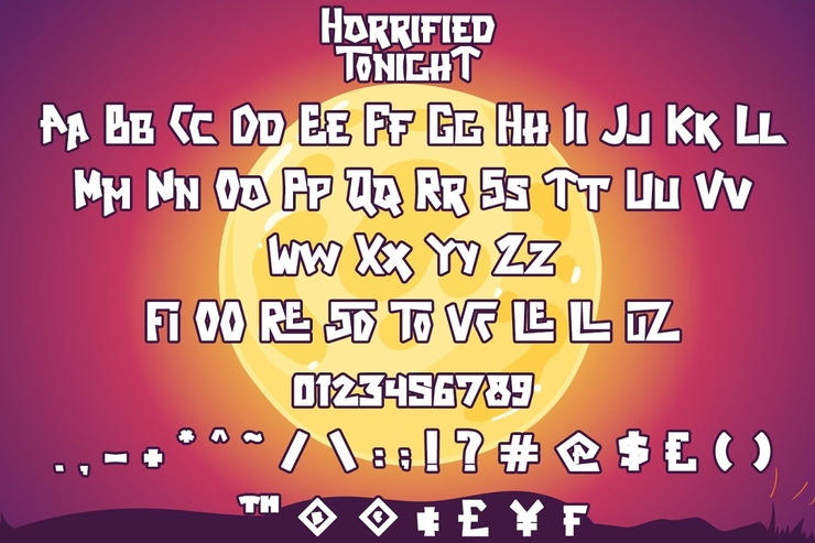 Horrified Tonight字体 9