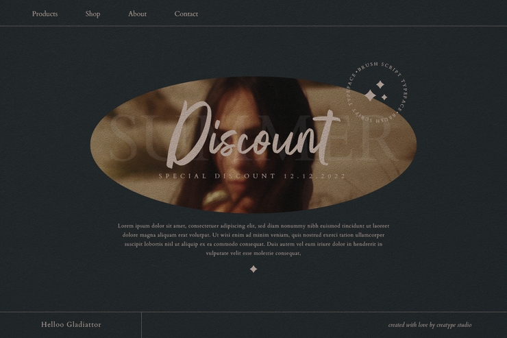 Helloo Gladiattor Regular字体 5