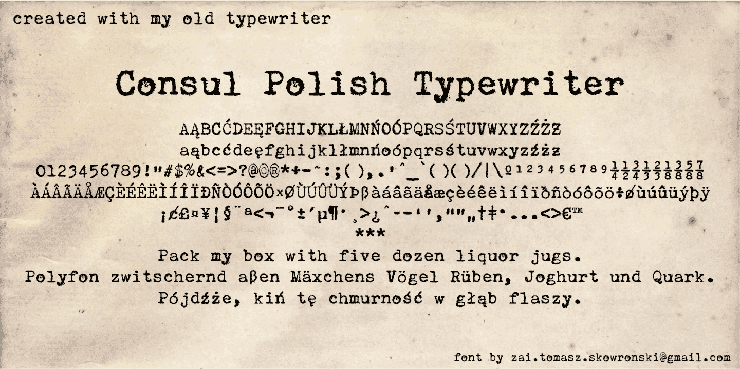 Consul Polish Typewriter字体 1