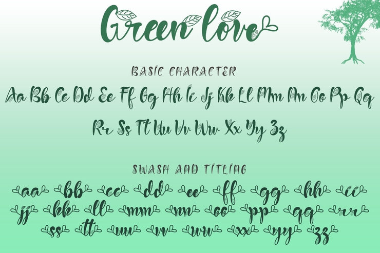 Green Love字体 5