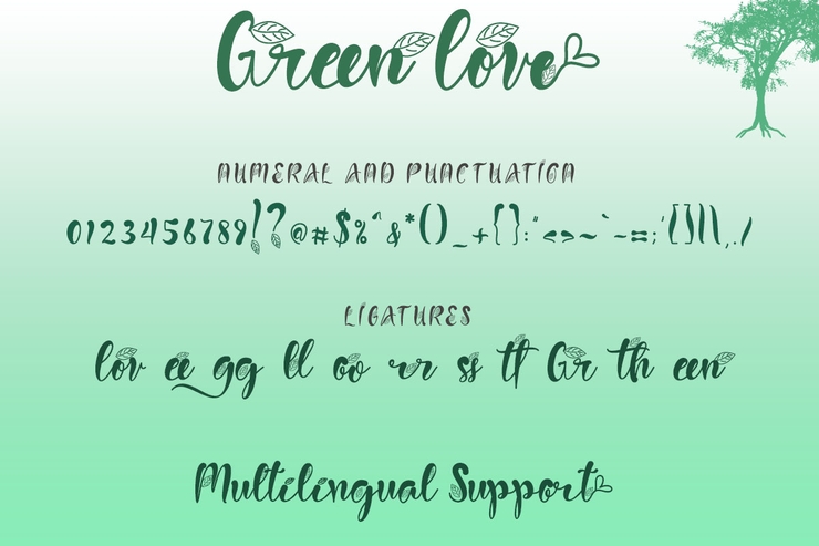 Green Love字体 10