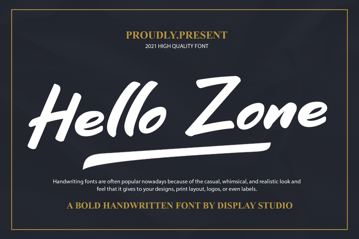 Hello Zone字体 1