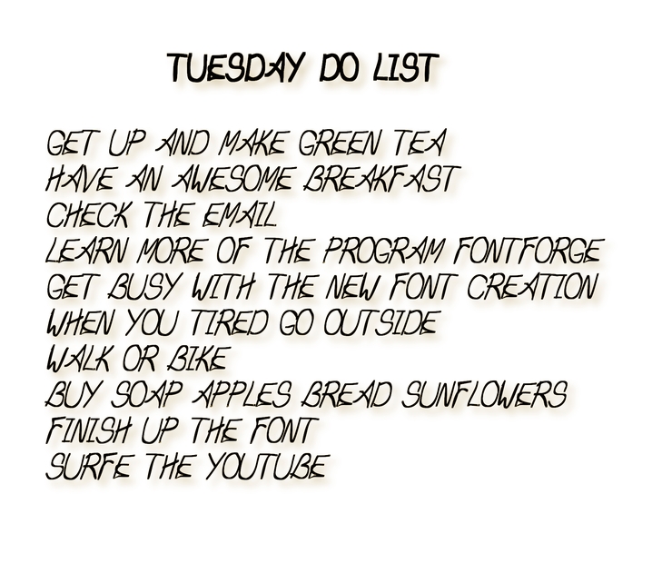 Tuesday Do List字体 1