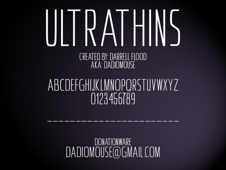 Ultrathins字体 1