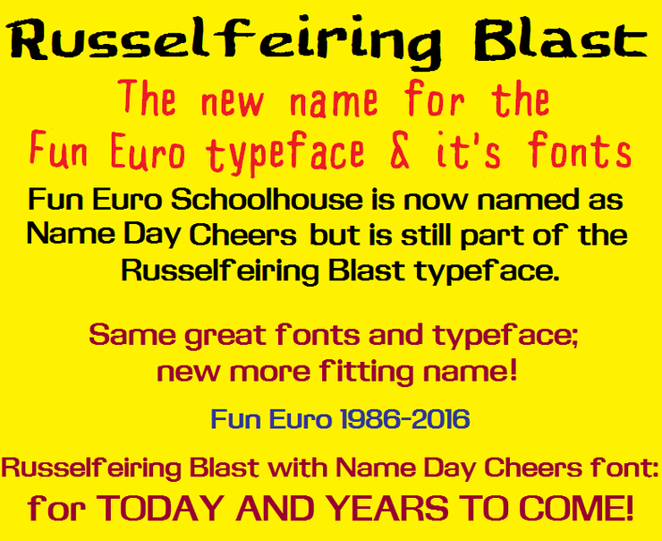Name Day Cheers (formerly Fun Euro Schoolhouse)字体 1