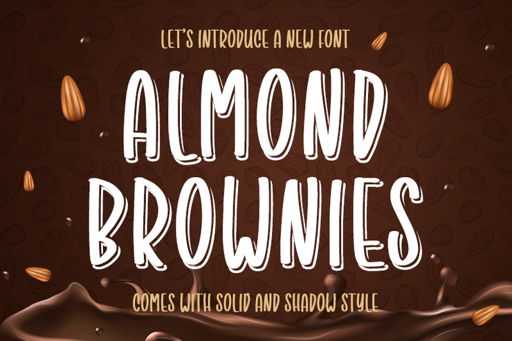 Almond Brownies Shadow字体 1