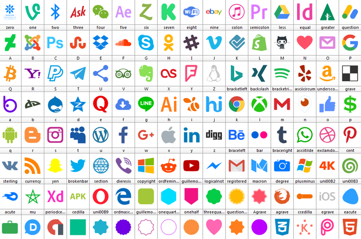 Icons Color 128字体 2