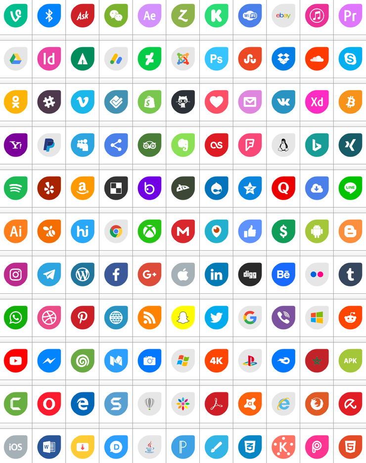Icons Social Media 12字体 1