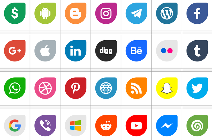 Icons Social Media 12字体 2