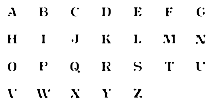 Jot Stencil字体 2
