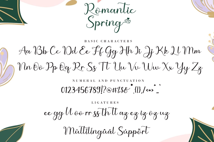 Romantic Spring字体 10