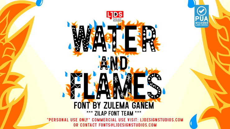 Water and Flames字体 3