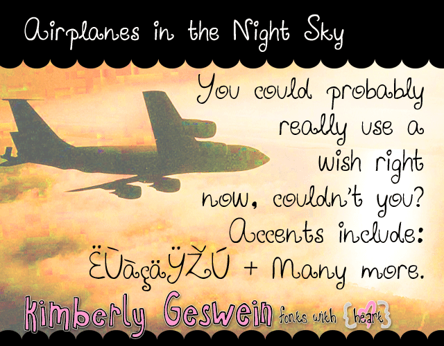 Airplanes in the Night Sky字体 1
