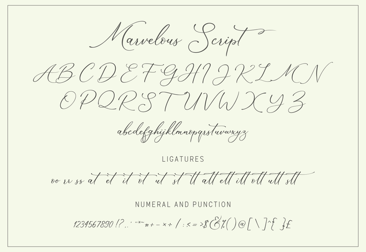 Marvelous Script字体 2