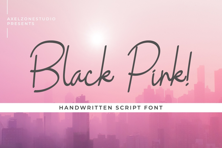 Black Pink Cursive字体 3