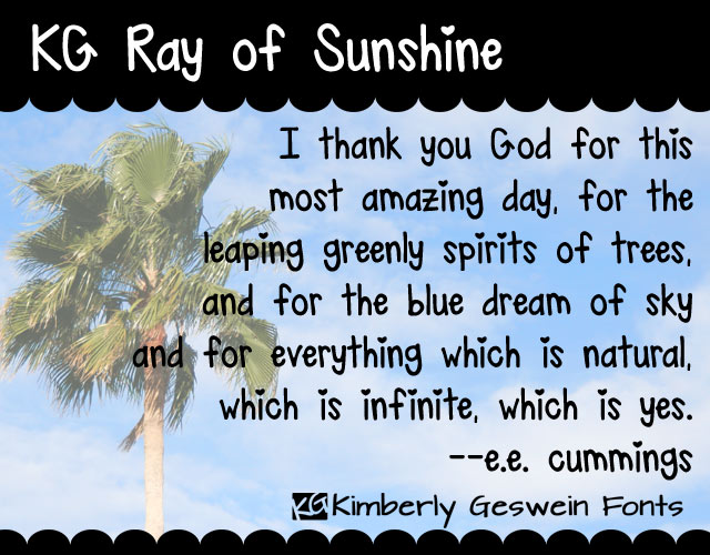 KG Ray of Sunshine字体 1