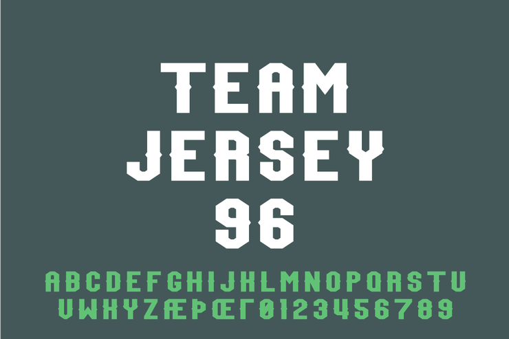 Team Jersey 96 Demo字体 1