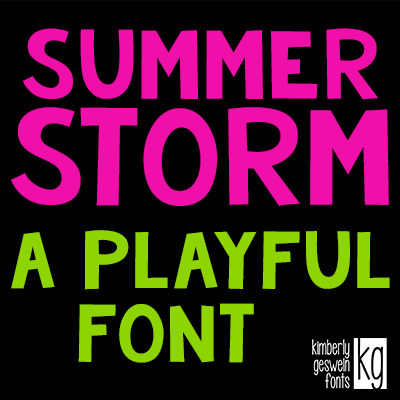 KG Summer Storm Rough字体 1