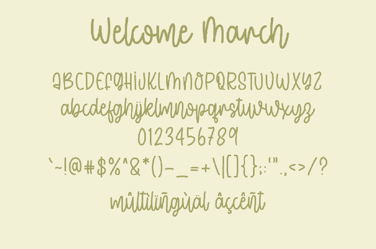 Welcome March字体 1