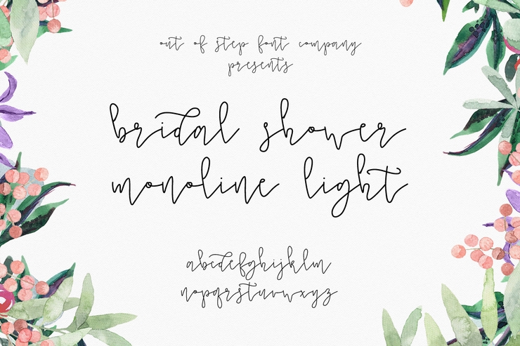 Bridal Shower Monoline Script Light字体 1