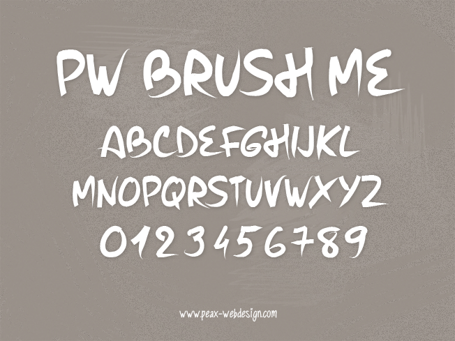 PW Brush Me字体 1