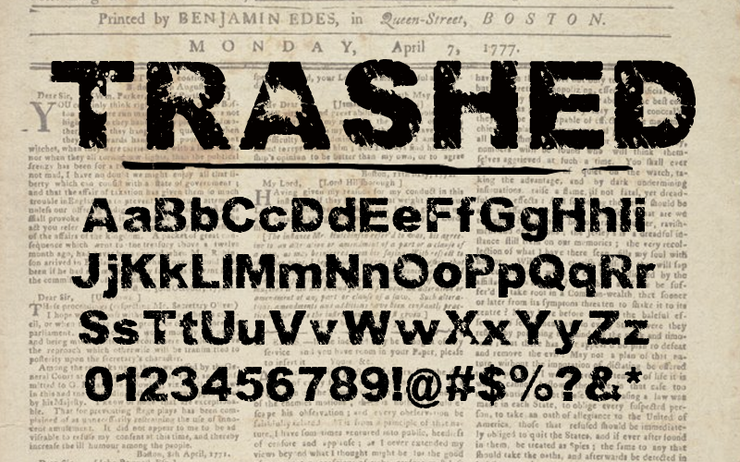 Trashed light字体 1