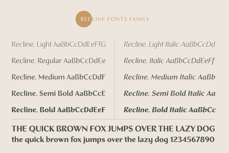 Recline Light字体 1