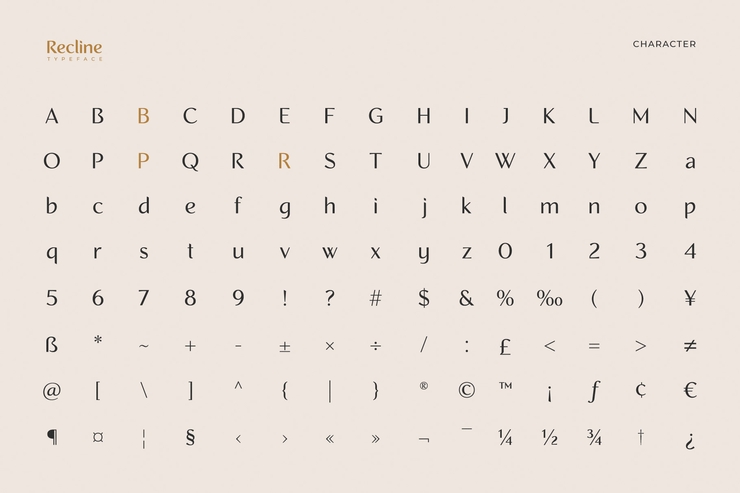 Recline Light字体 3