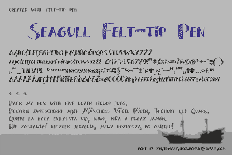 Seagull Felt-tip Pen字体 1