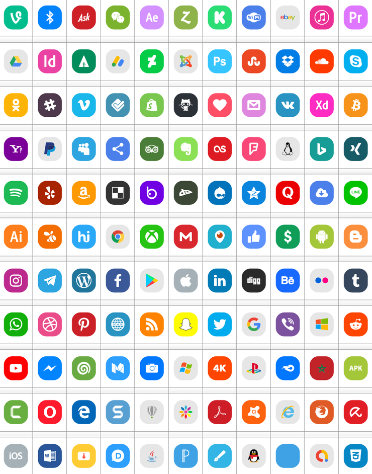 Icons Social Media 18字体 1