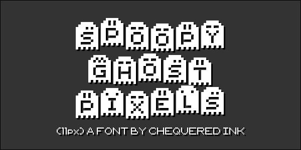 Spoopy Ghost Pixels字体 1